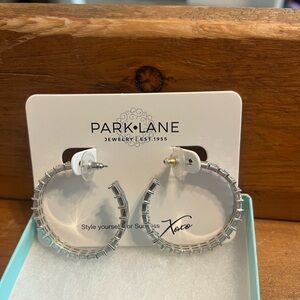 Park Lane Silver Textured Hoop Earrings